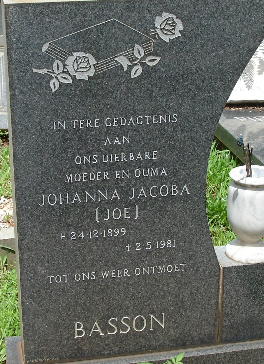 BASSON Johanna Jacoba 1899-1981