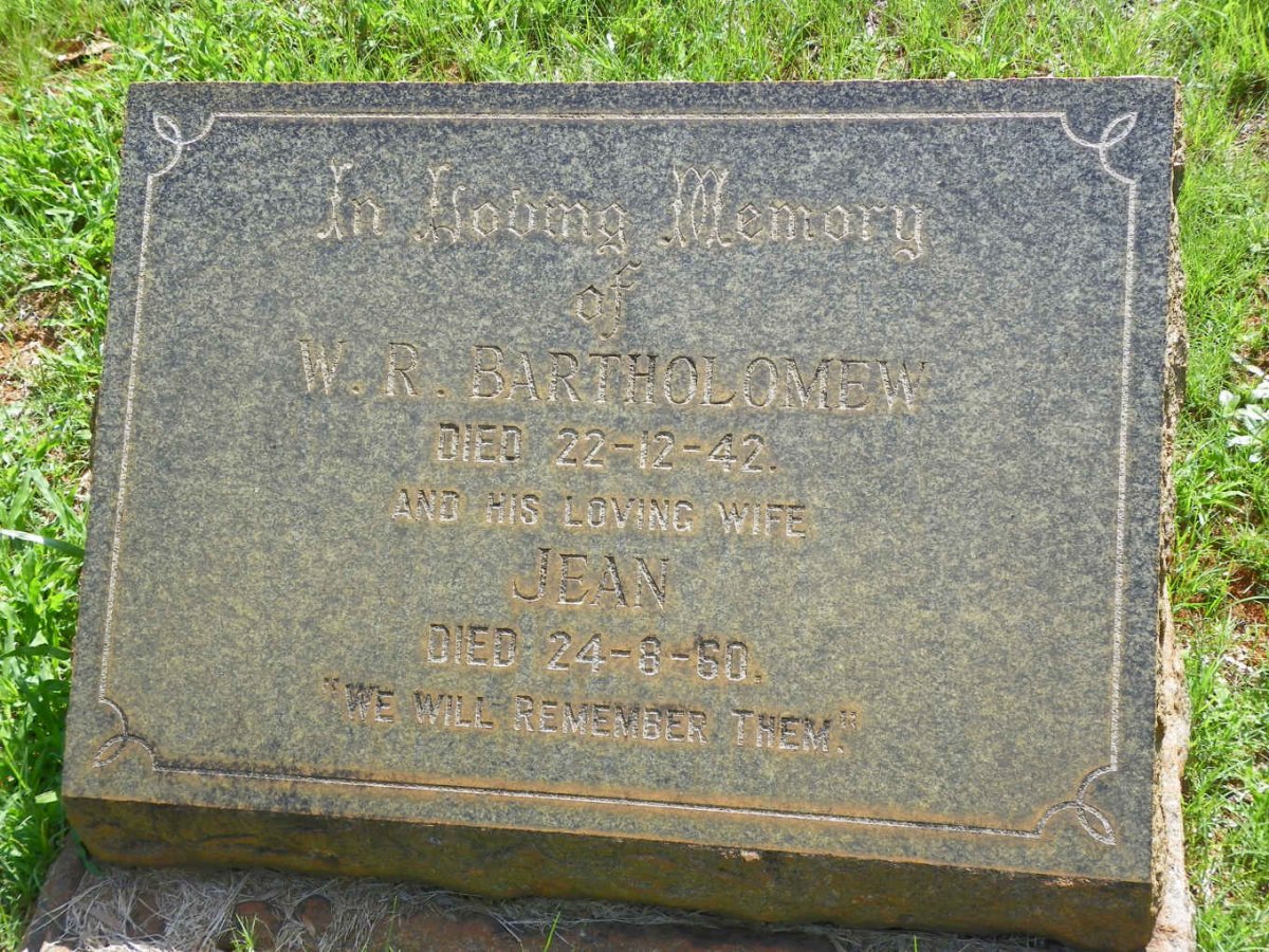 BARTHOLOMEW W.R. -1942 &amp; Jean -1960