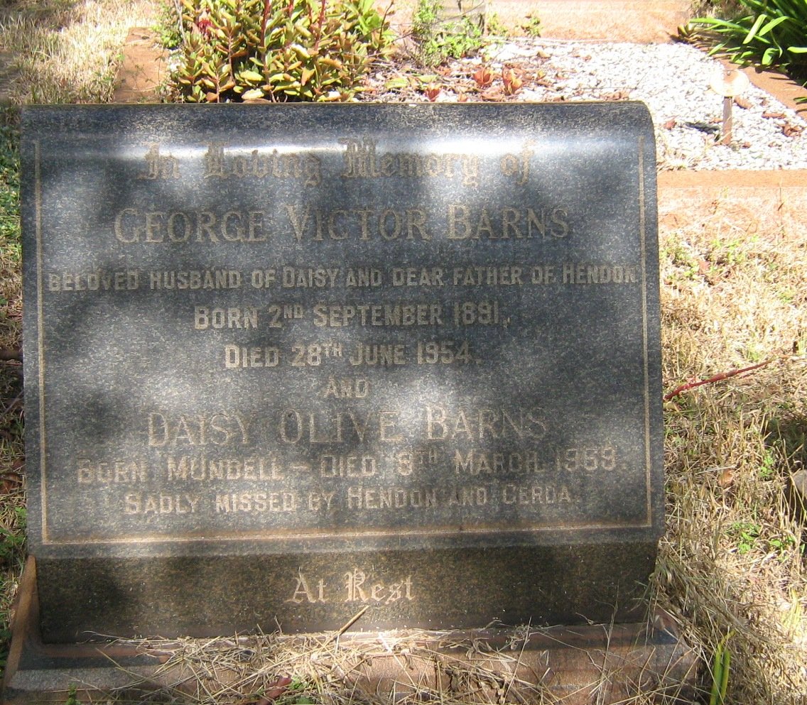BARNES George Victor 1891-1954 &amp; Daisy Olive MUNDELL -1969