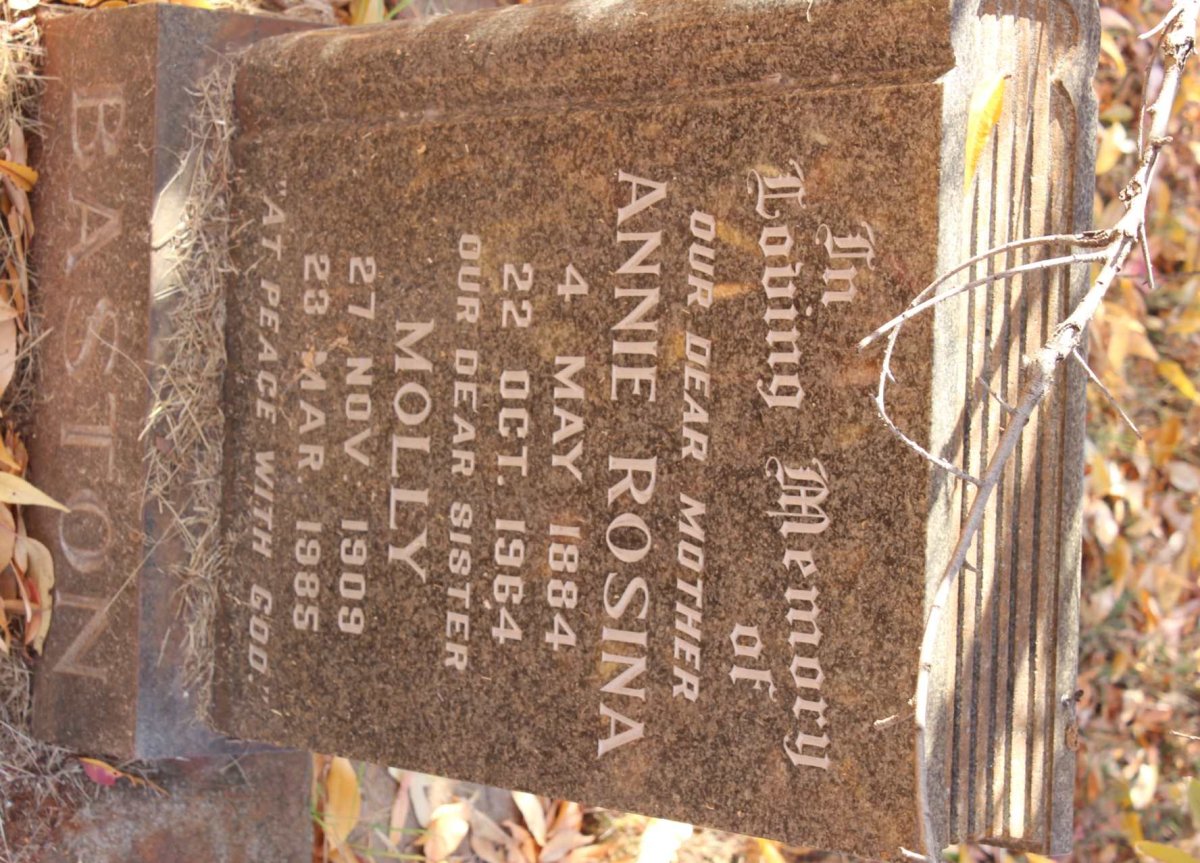BASTON Annie Rosina 1884-1964 :: BASTON Molly 1909-1985