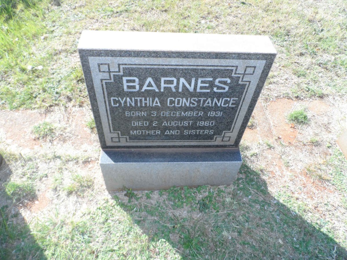 BARNES Cynthia Constance 1931-1980