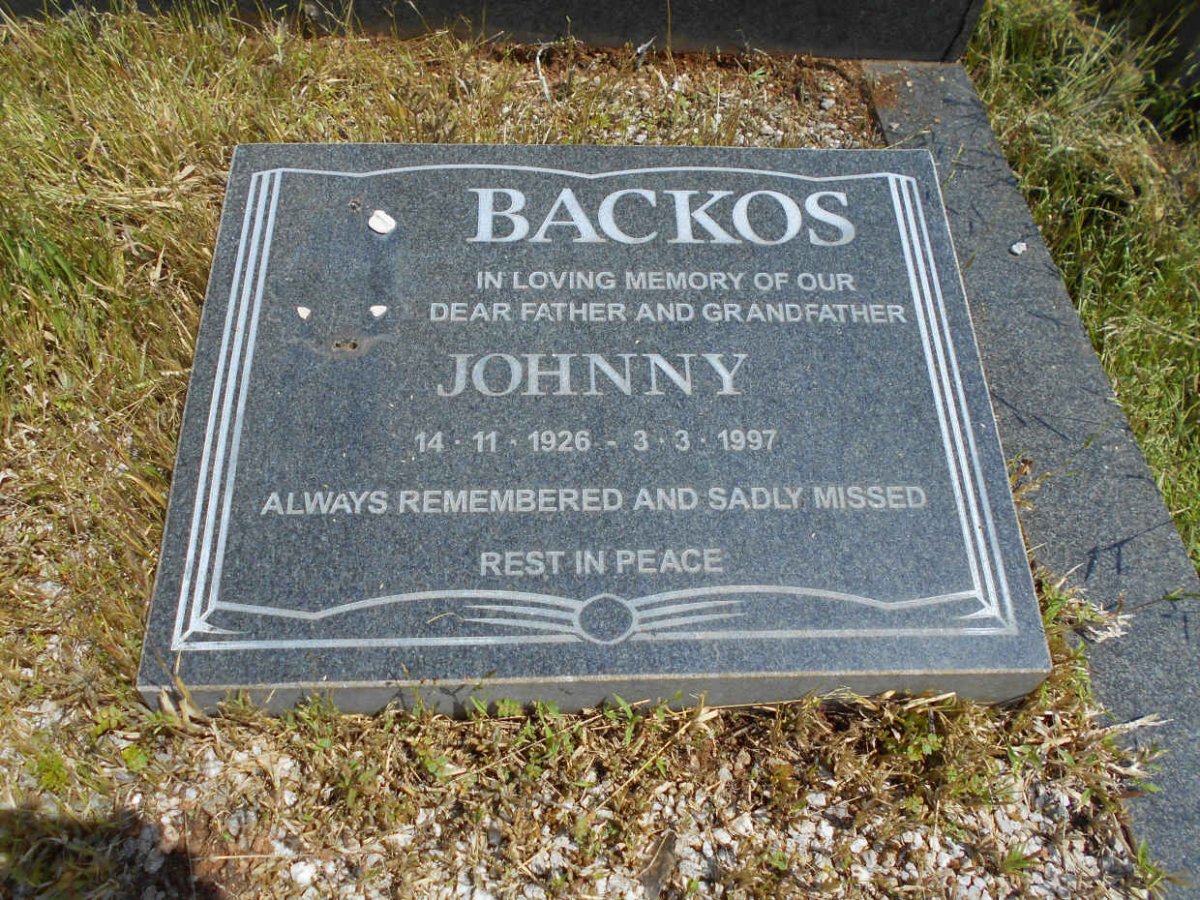 BACKOS Mickey 1922-1994 &amp; Deba -1970 :: BACKOS Johnny 1926-1997 :: BACKOS Jeanette 1933-1977