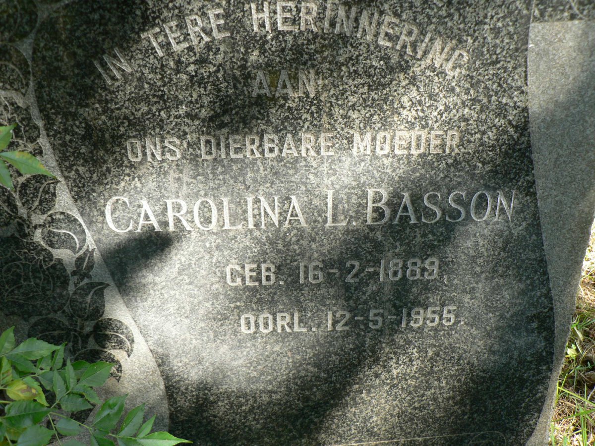 BASSON Carolina L. 1889-1955