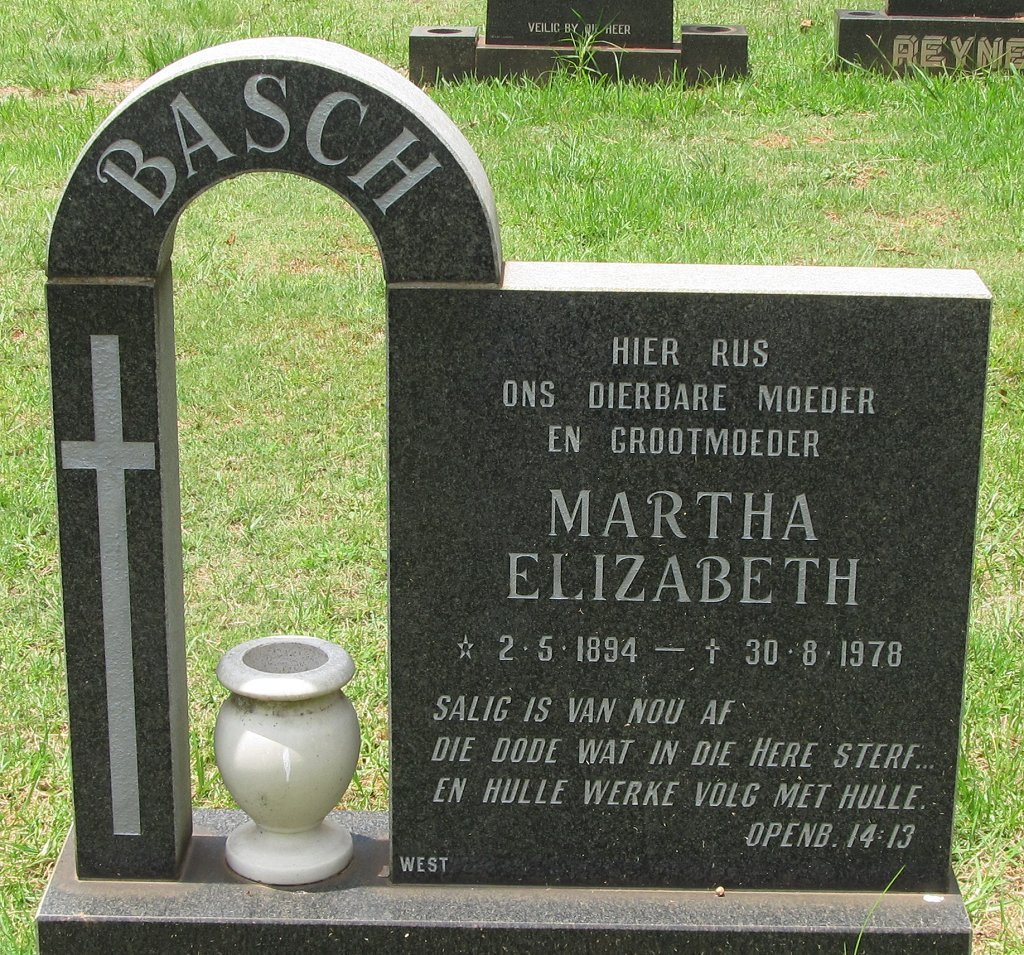 BASCH Martha Elizabeth 1894-1978