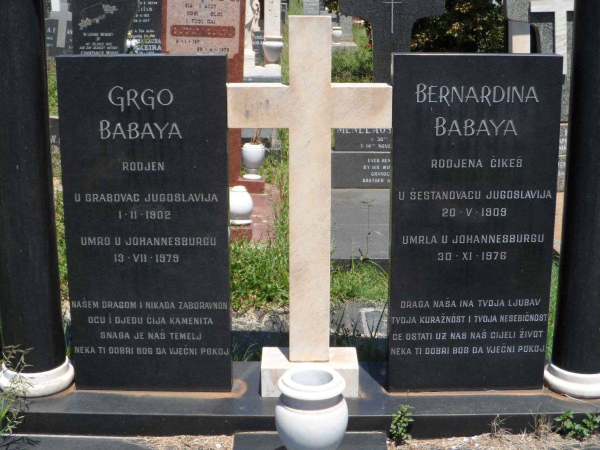 BABAYA Grgo 1902-1979 &amp; Bernardina 1909-1976