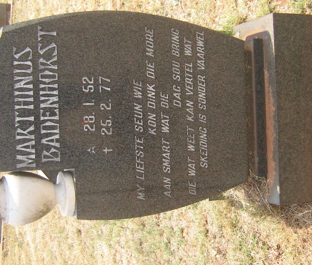 BADENHORST Marthinus 1952-1977