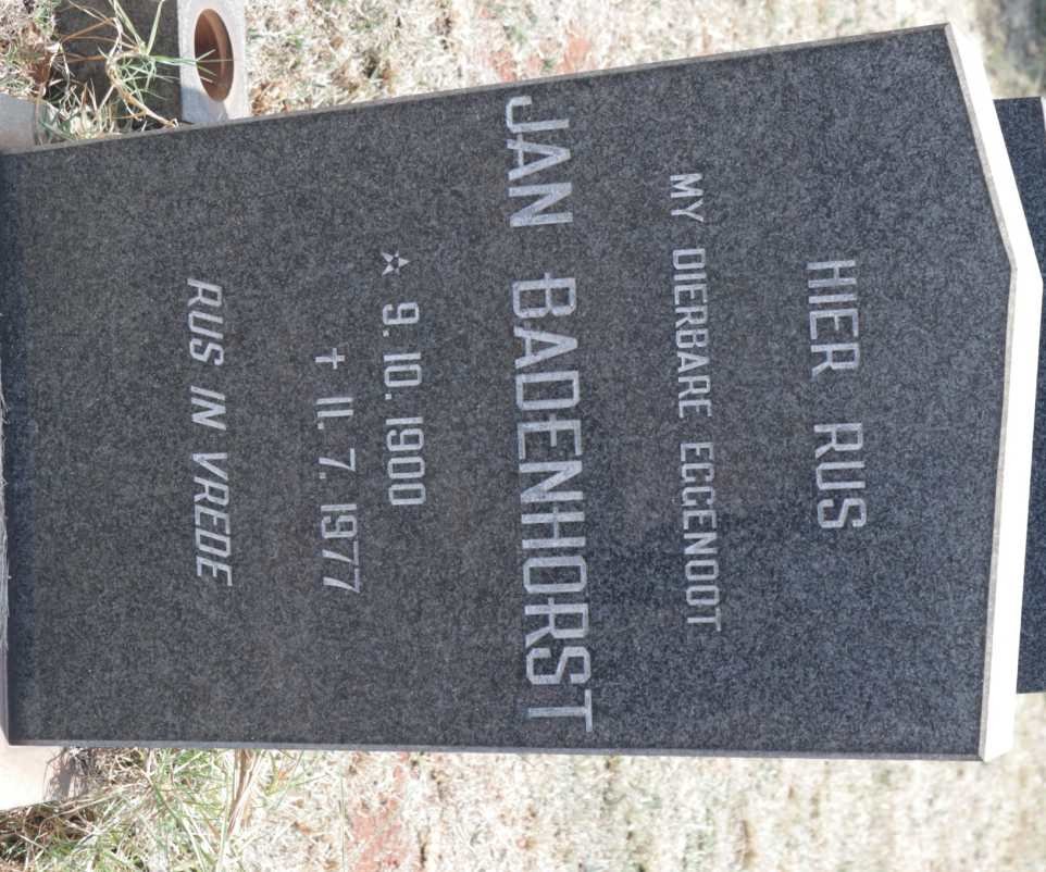 BADENHORST Jan 1900-1977