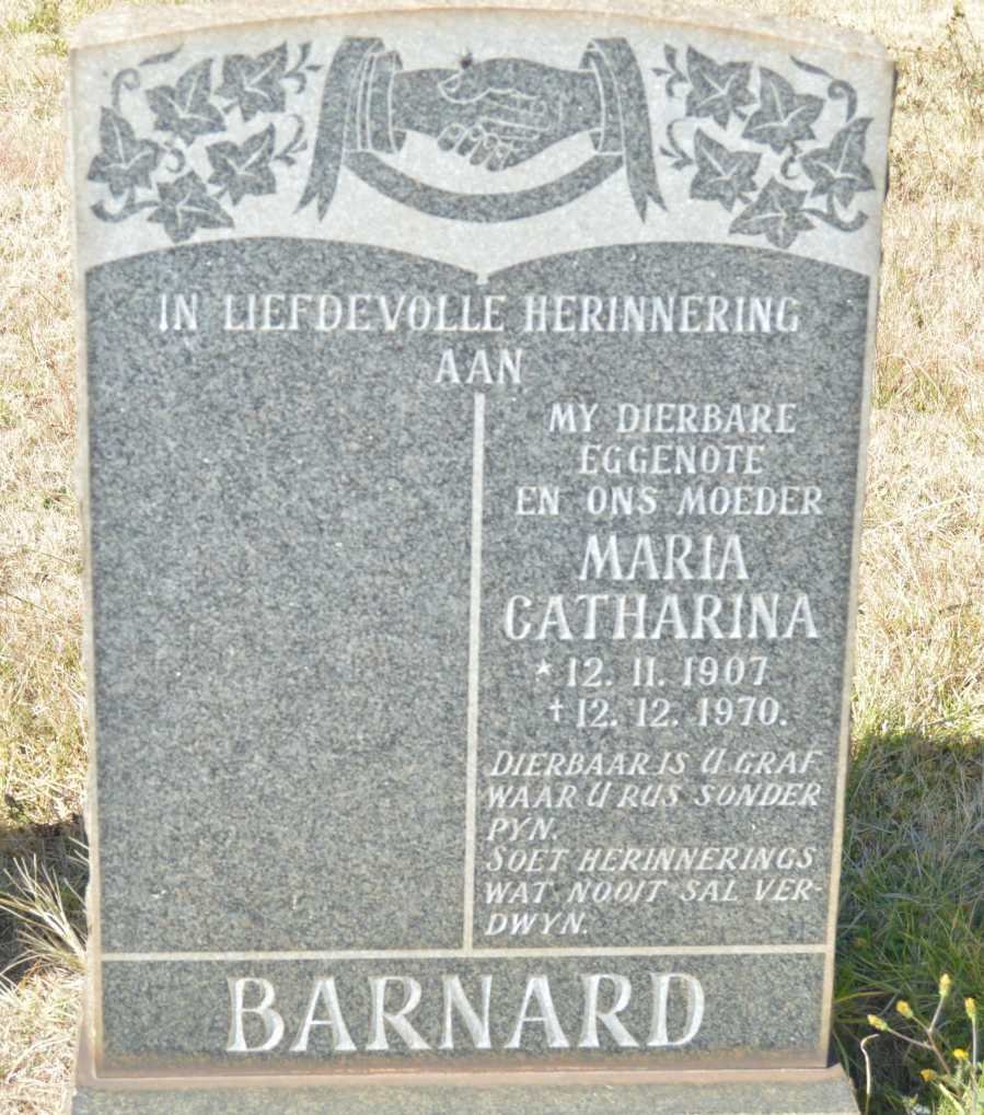 BARNARD Maria Catharina 1907-1970
