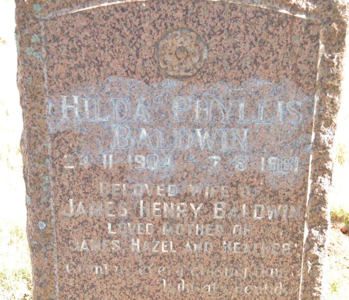 BALDWIN Hilda Phyllis 1904-1961
