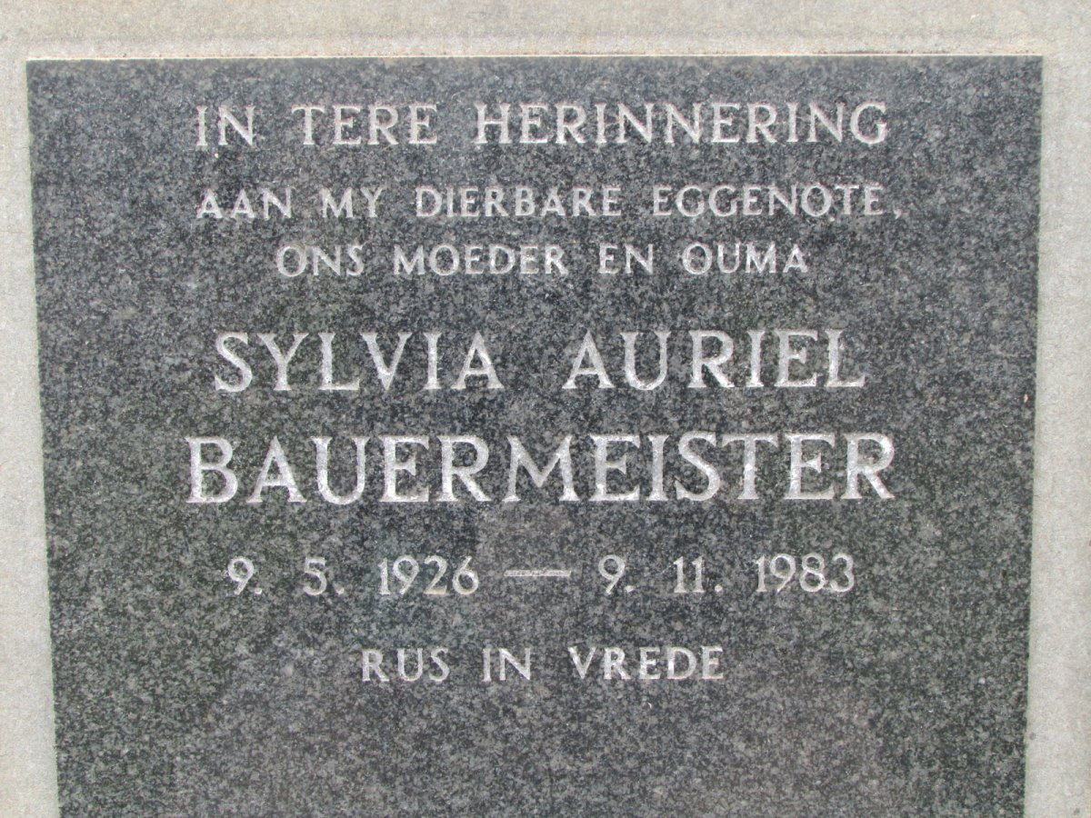 BAUERMEISTER Sylvia Auriel 1926-1983