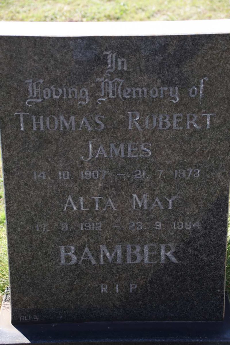 BAMBER Thomas Robert James 1907-1973 &amp; Alta May 1912-1984