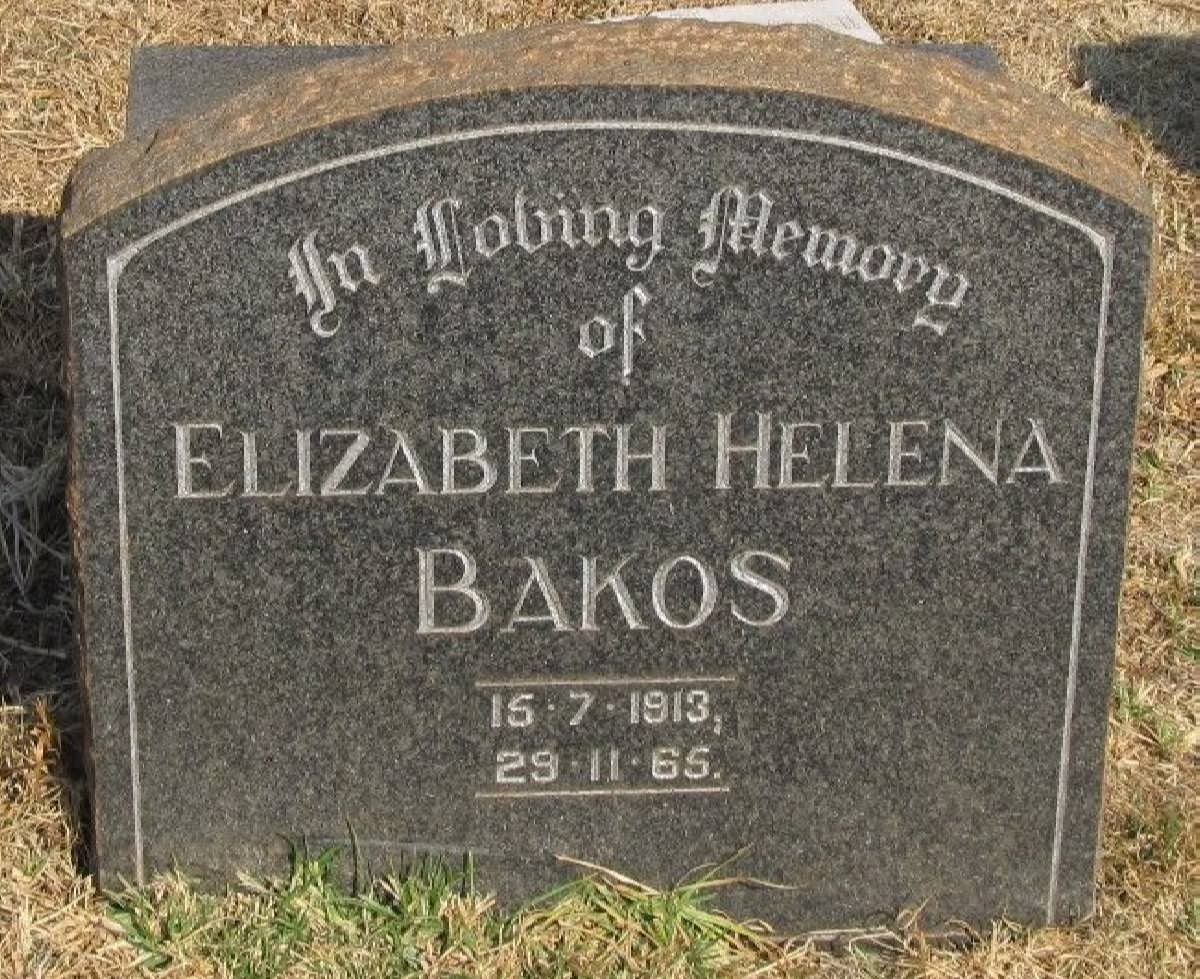 BAKOS Elizabeth Helena 1913-1965
