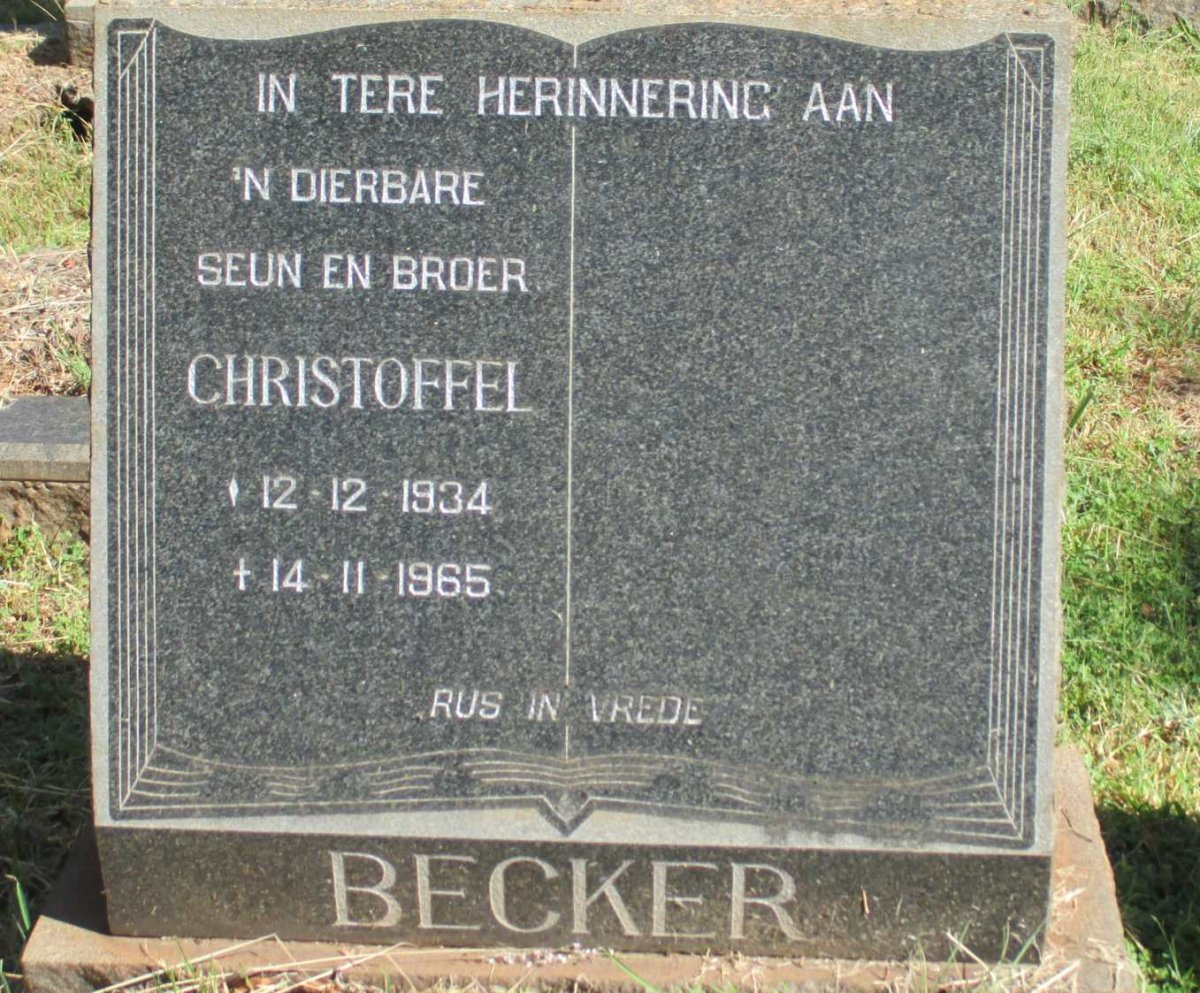 BECKER Christoffel 1934-1965