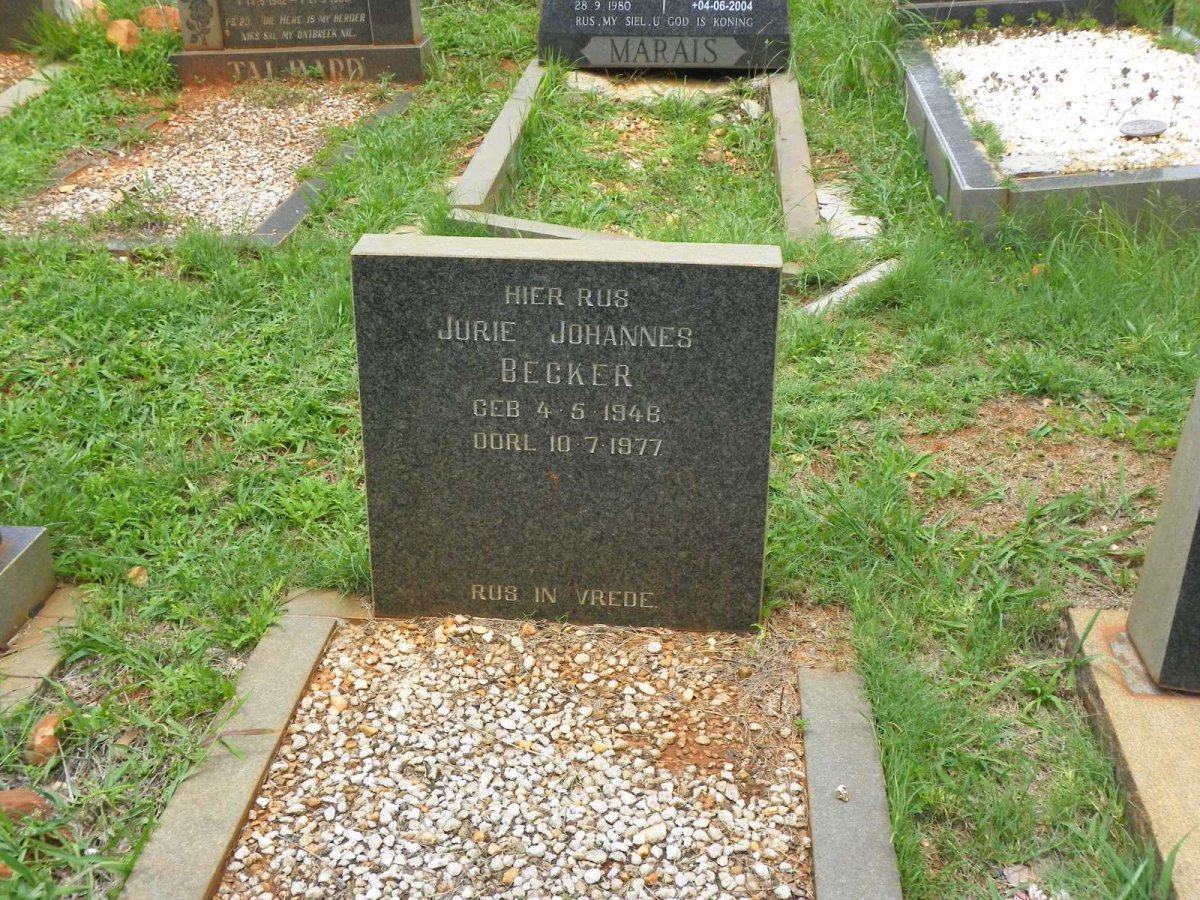 BECKER Jurie Johannes 1948-1977