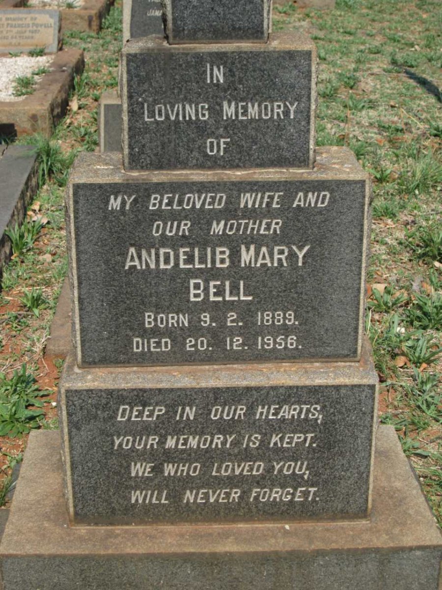 BELL Andelib Mary 1889-1956