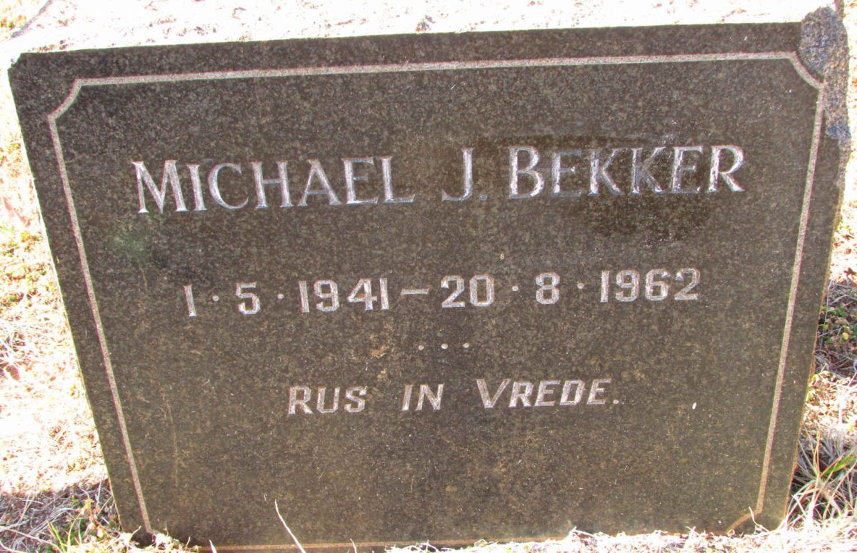 BEKKER Michael J. 1941-1962