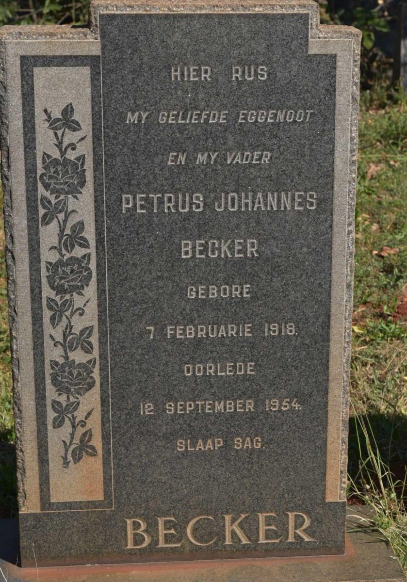BECKER Petrus Johannes 1918-1954