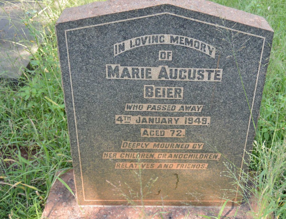 BEIER Marie Auguste -1949