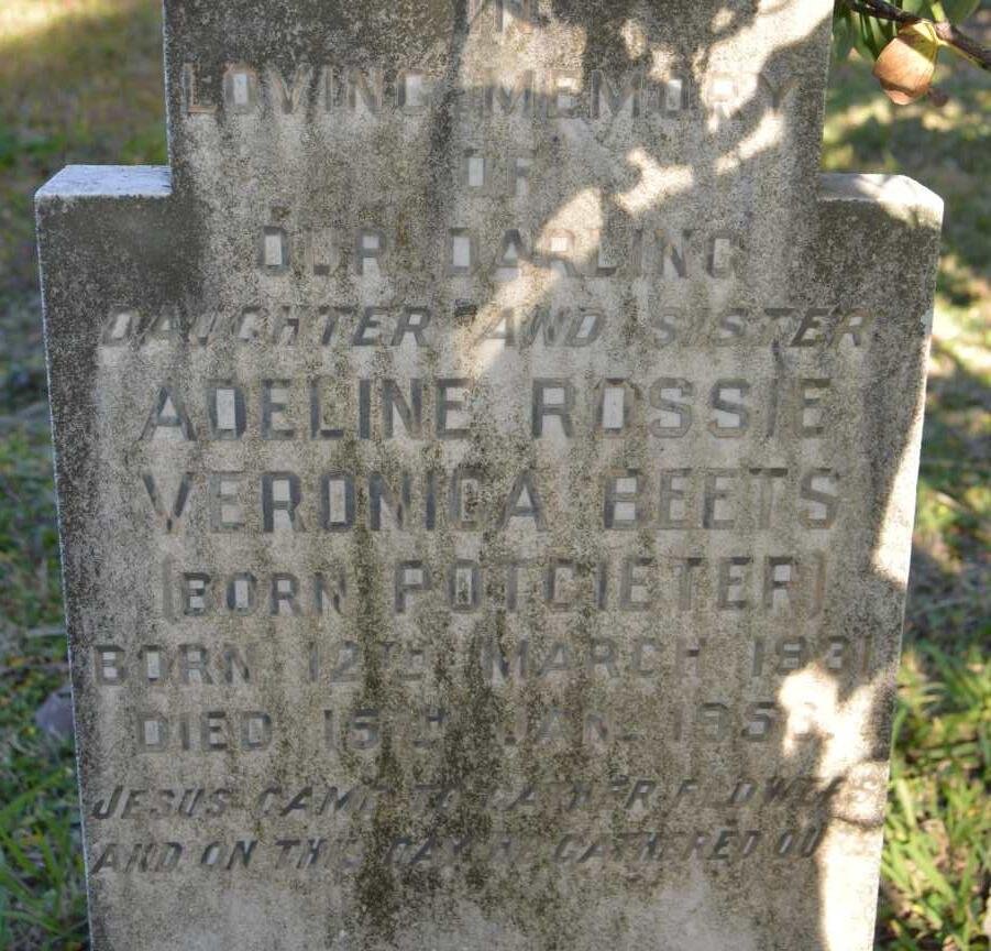 BEETS Adeline Rossie Veronica nee POTGIETER 1931-195?