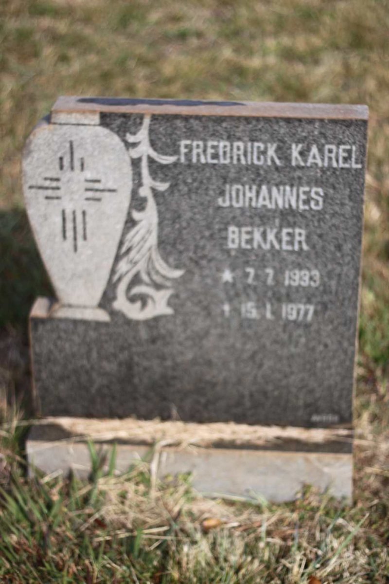 BEKKER Fredrick Karel Johannes 1933-1977