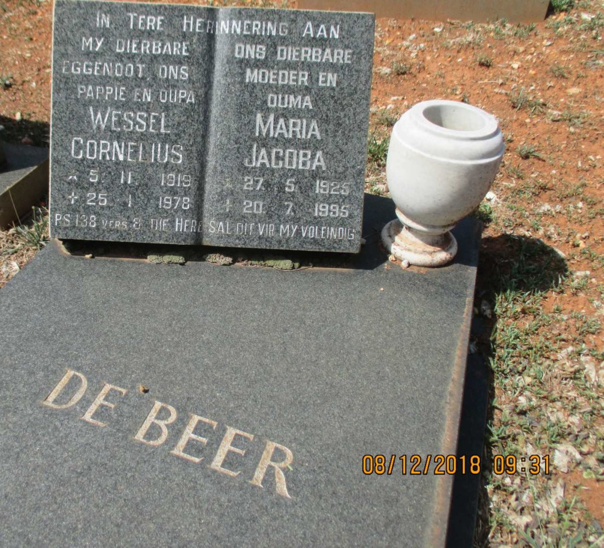 BEER Wessel Cornelius, de 1919-1978 &amp; Maria Jacoba 1925-1995
