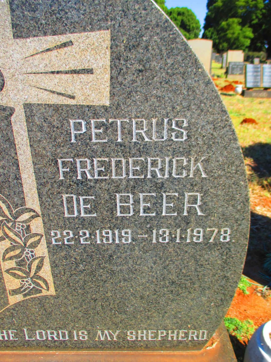 BEER Petrus Frederick, de 1919-1978