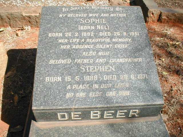 BEER Stephen, de 1888-1971 &amp; Sophie NEL 1892-1951