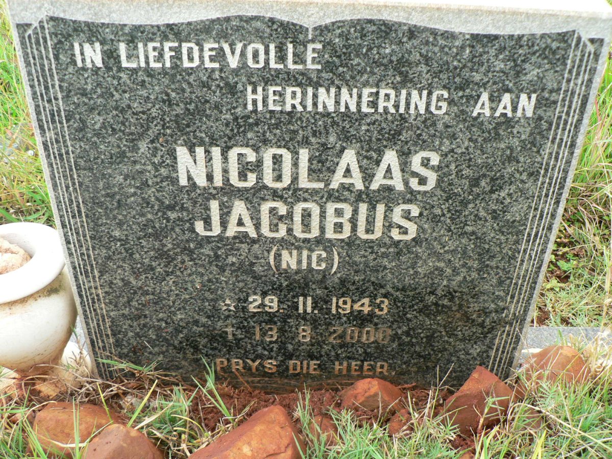 BEER Nicolaas Jacobus, de 1943-2000