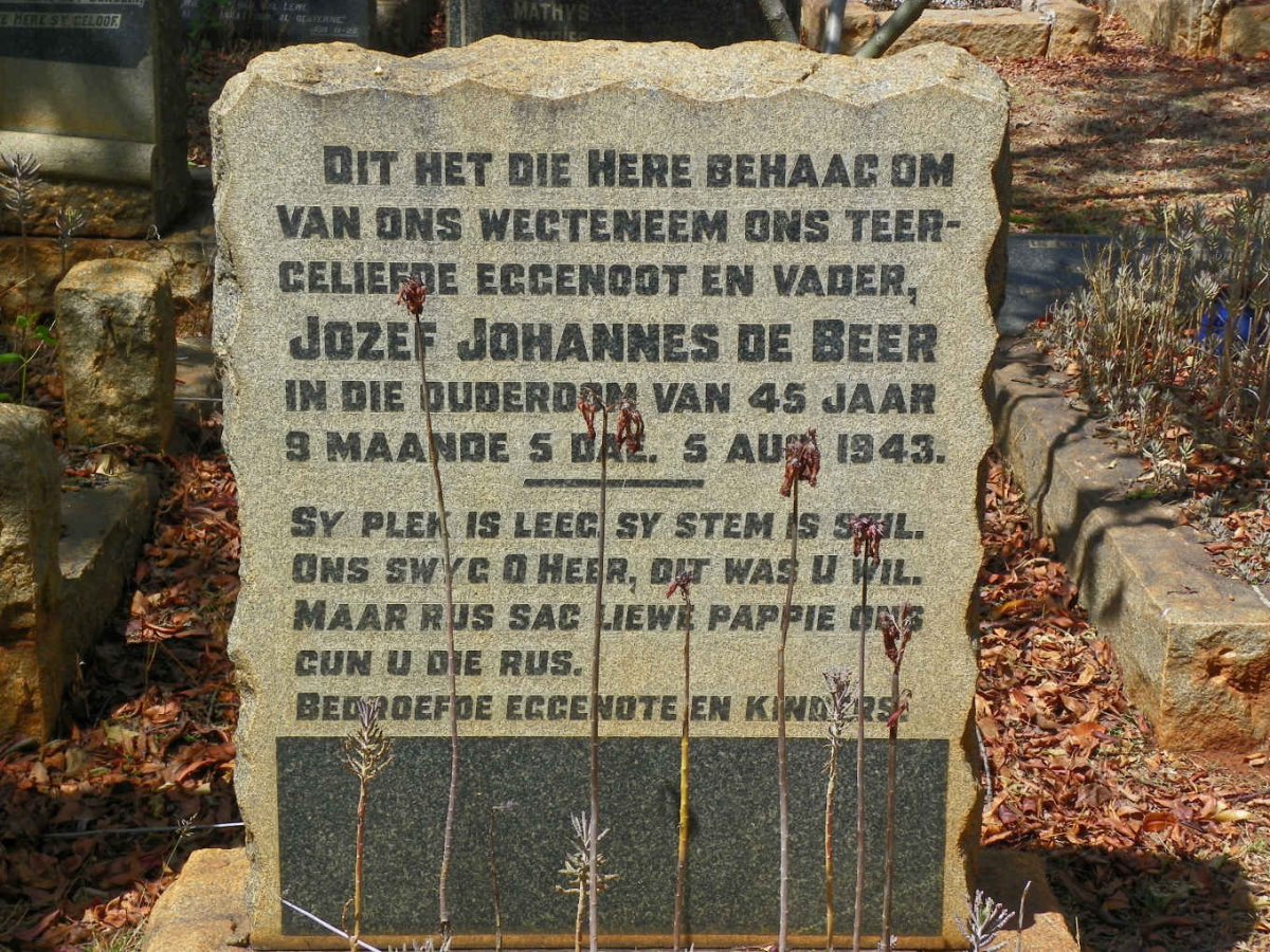 BEER Jozef Johannes, de -1943
