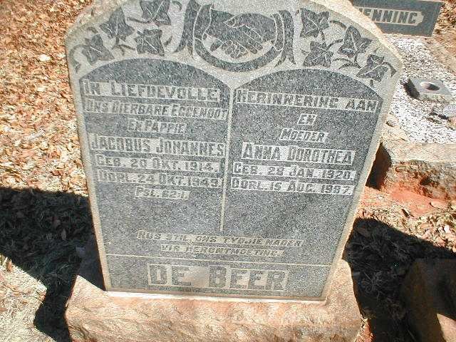 BEER Jacobus Johannes, de 1914-1949 &amp; Anna Dorothea 1920-1987
