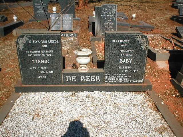BEER Tienie, de 1928-1991 &amp; Baby 1934-1997