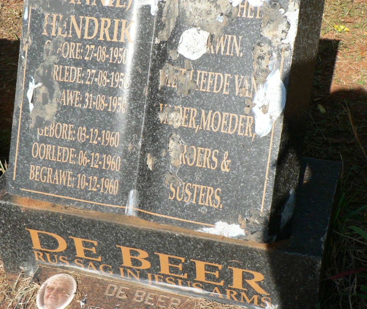 BEER Hendrik, de 1950-195? :: DE BEER ? 1960-1960