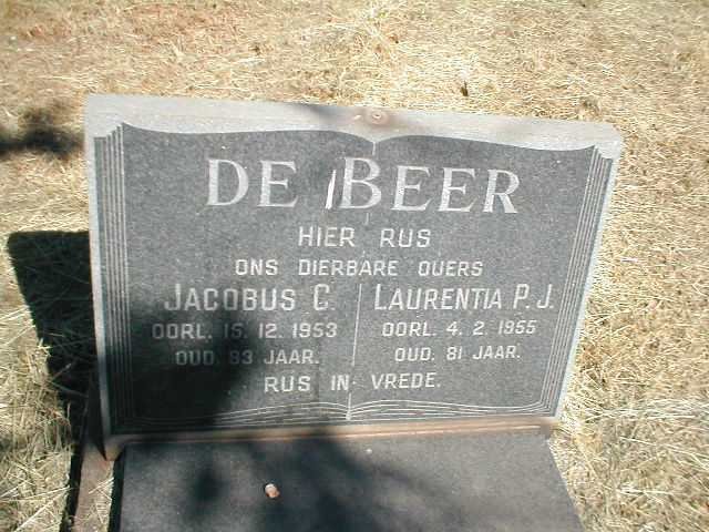 BEER Jacobus C., de -1953 &amp; Laurentia P.J. -1955