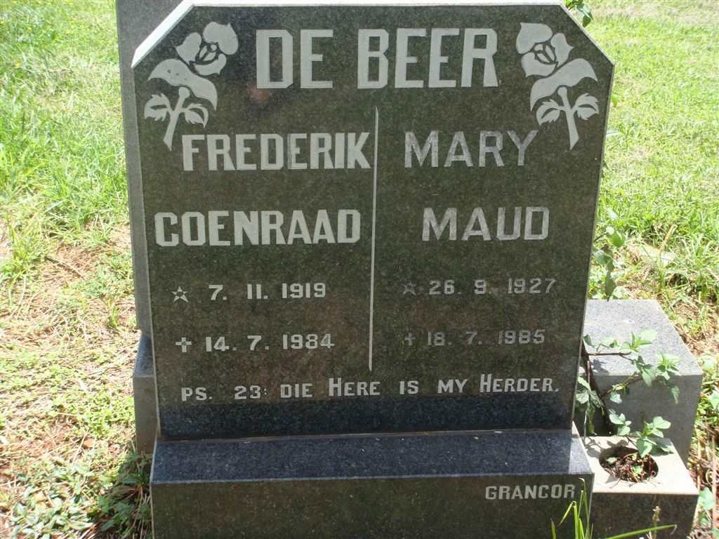 BEER Frederik Coenraad, de 1919-1984 &amp; Mary Maud 1927-1985