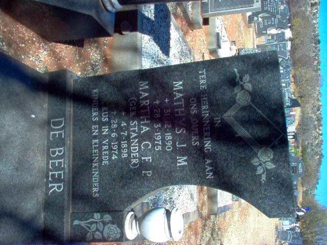 BEER Mathys J.M, de 1890-1975 &amp; Martha C.E.P. STANDER 1898-1974