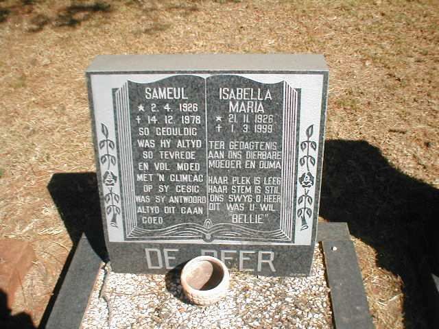 BEER Sameul, de 1926-1978 &amp; Isabella Maria 1928-1999