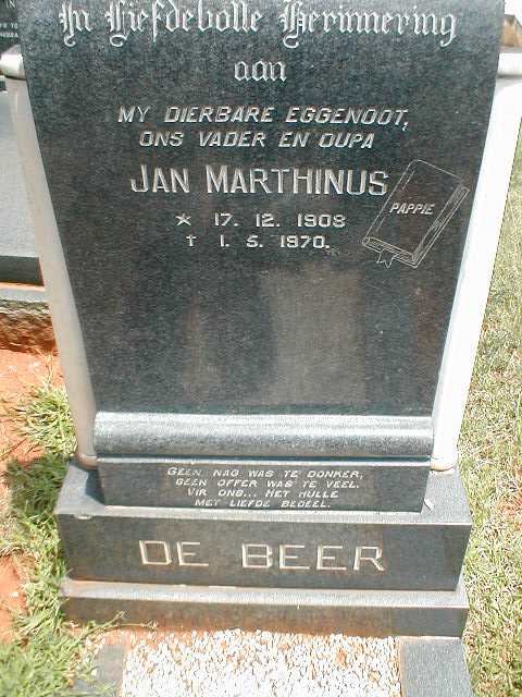 BEER Jan Marthinus, de 1908-1970