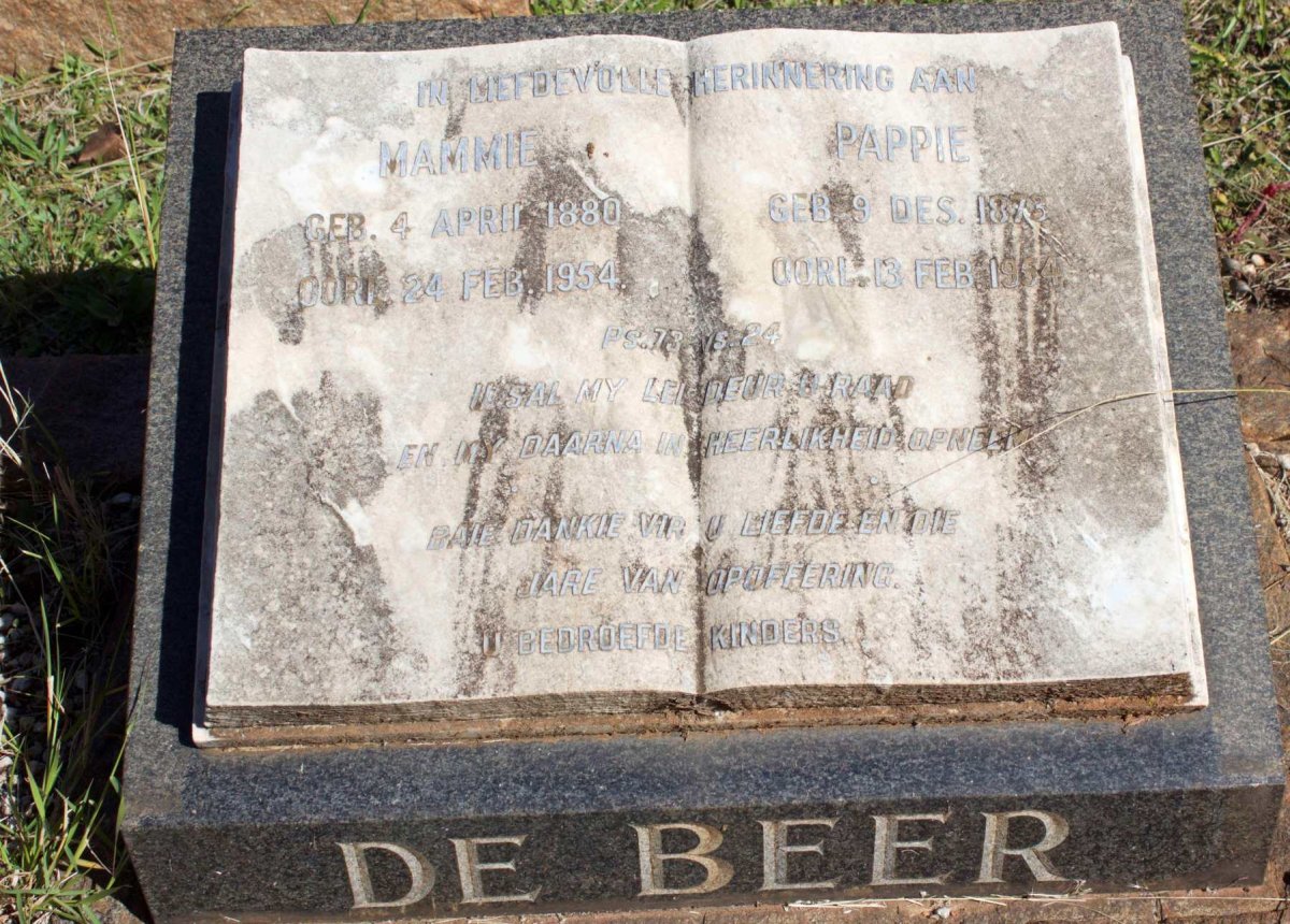 BEER Pappie, de 1873-1954 &amp; Mammie 1880-1954