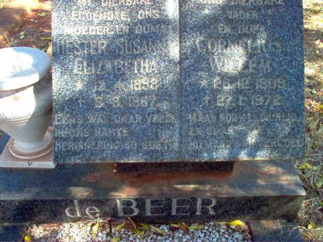 BEER Cornelius Willem, de 1909-1972 &amp; Hester Susanna Elizabetha 1898-1967