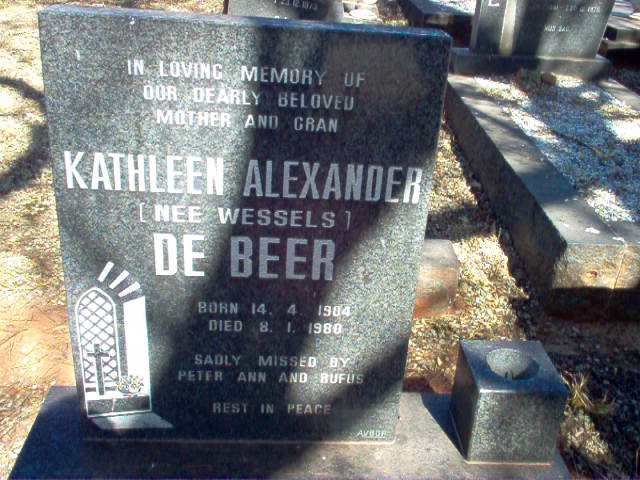 BEER Kathleen Alexander, de nee WESSELS 1904-1980