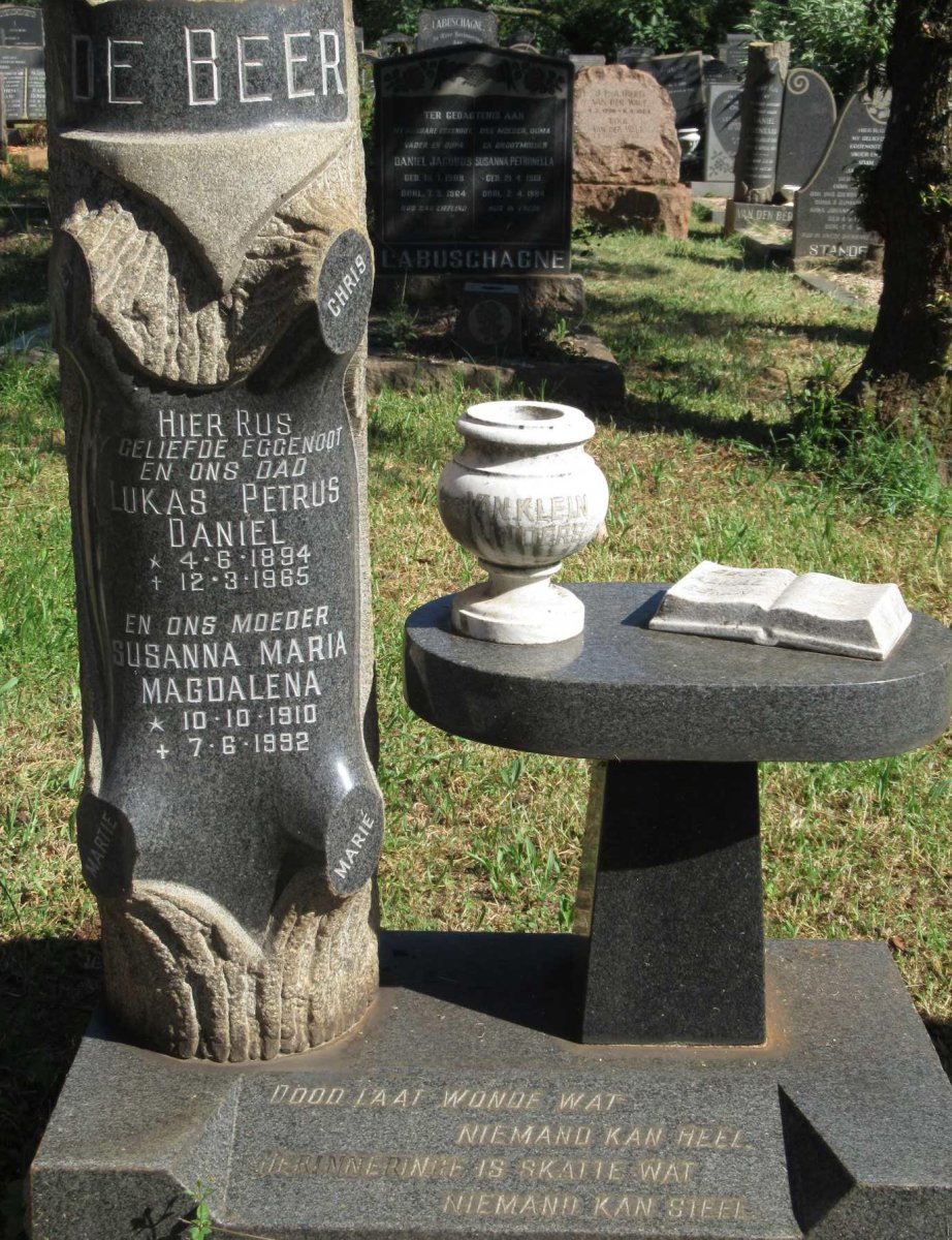BEER Lukas Daniel, de 1894-1965 &amp; Susanna Maria Magdalena 1910-1992