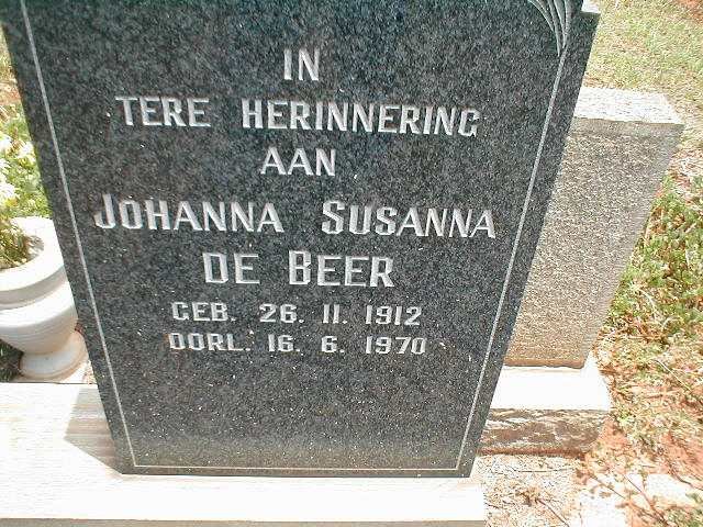 BEER Johanna Susanna, de 1912-1970