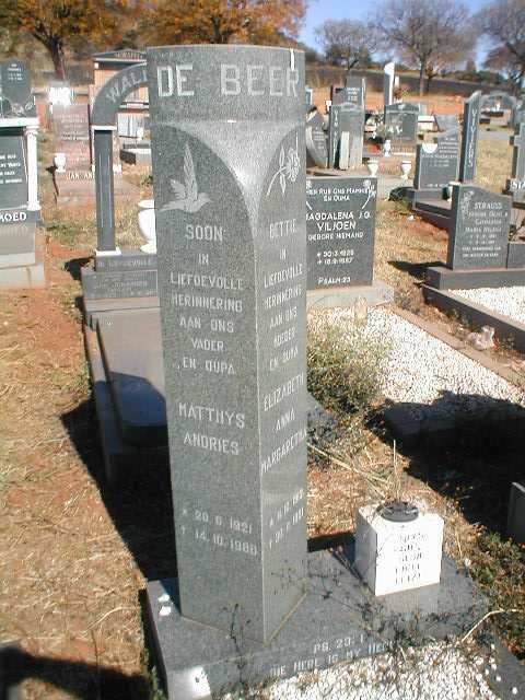 BEER Matthys Andries, de 1921-1988