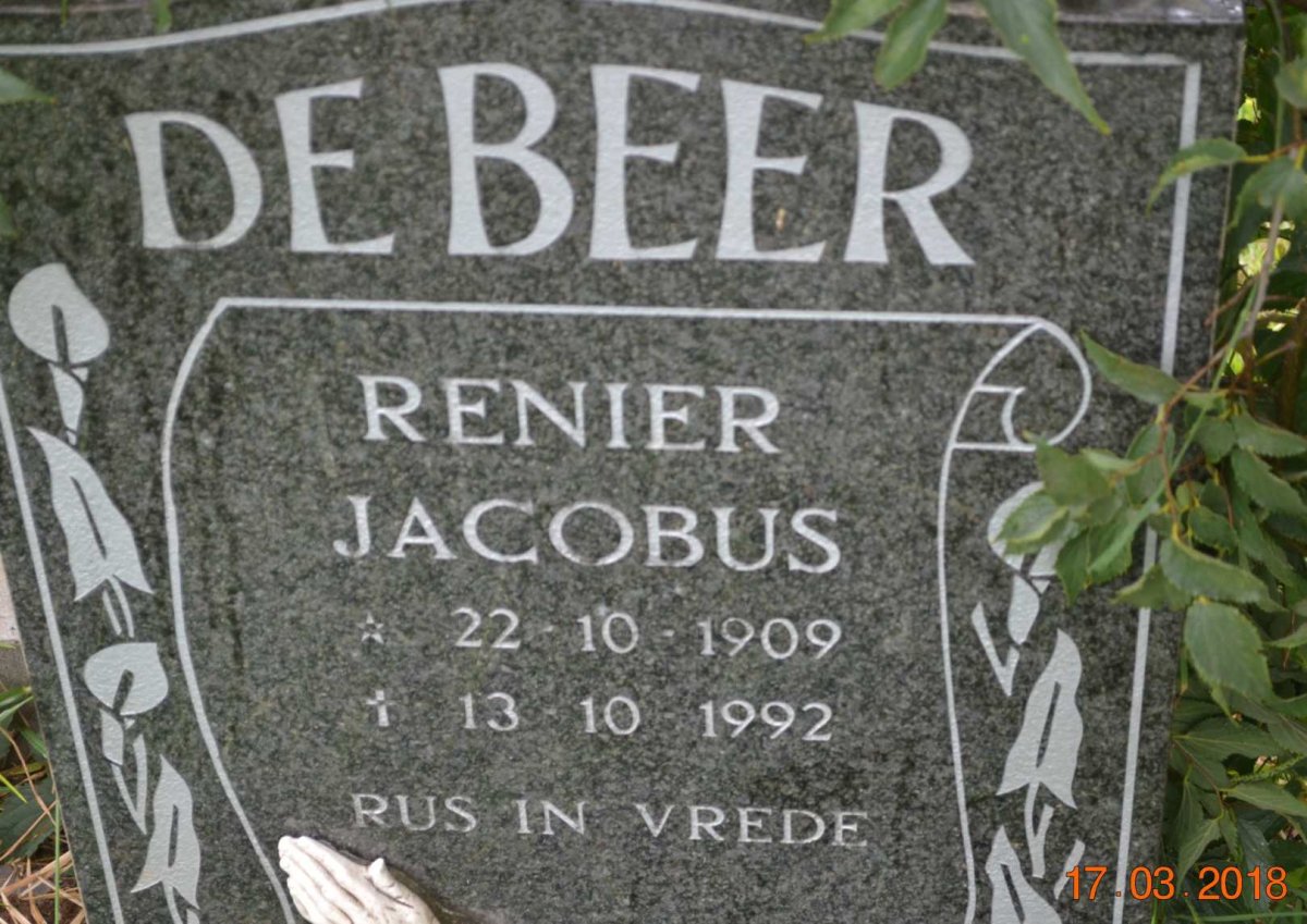 BEER Renier Jacobus, de 1909-1992