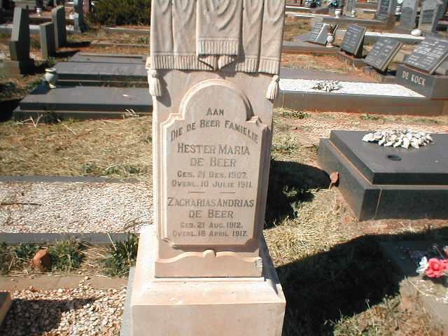 BEER Zacharias Andrias, de 1912-1917 &amp;  Hester Maria  1907-1911