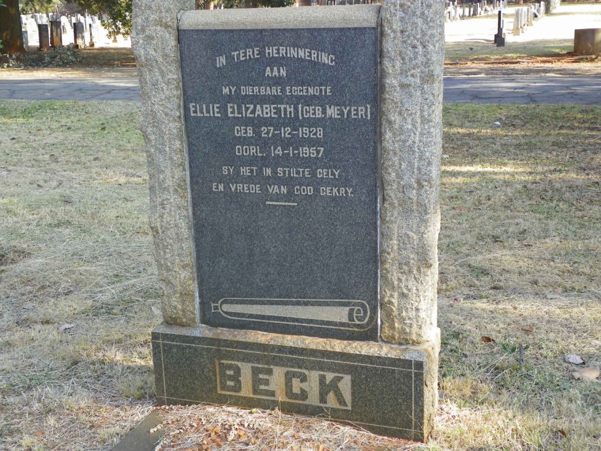 BECK Ellie Elizabeth nee MEYER 1928-1957
