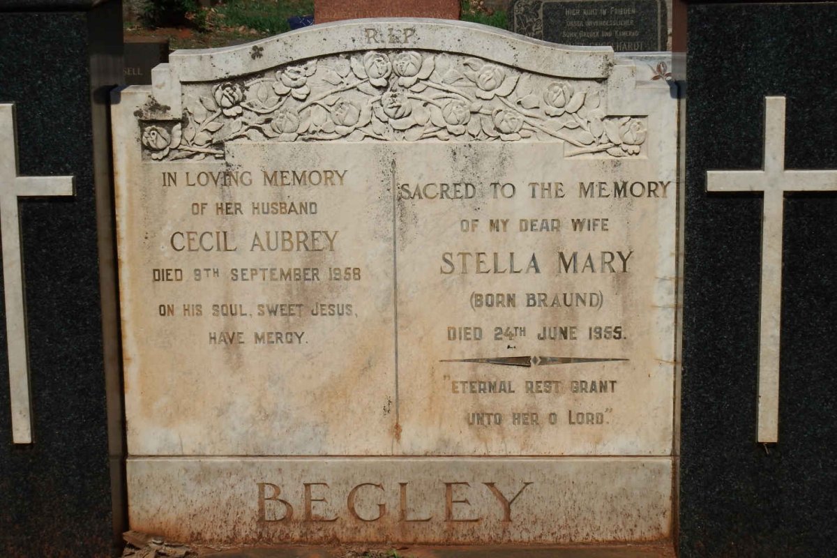 BEGLEY Cecil Aubrey -1958 &amp; Stella Mary BRAUND -1955