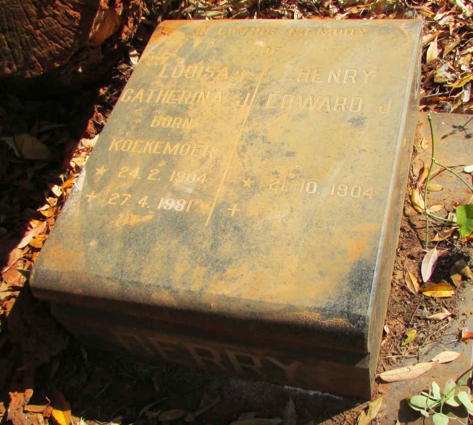 BERRY Henry Edward J. 1904- &amp; Louisa Catherina J. KOEKEMOER 1904-1981