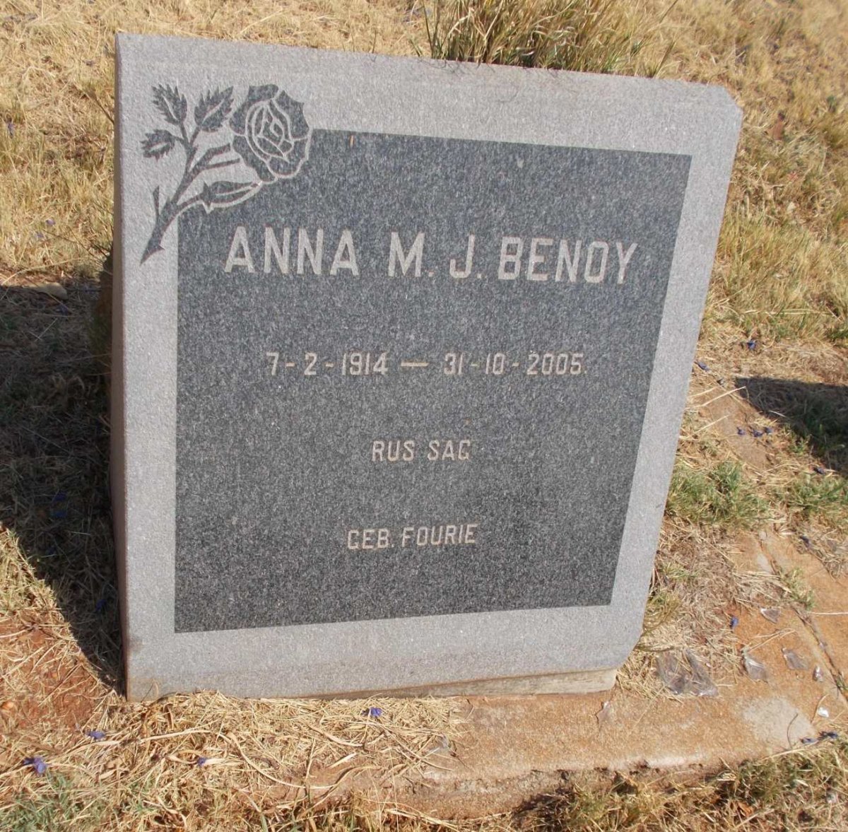 BENOY Anna M.J. nee FOURIE 1914-2005