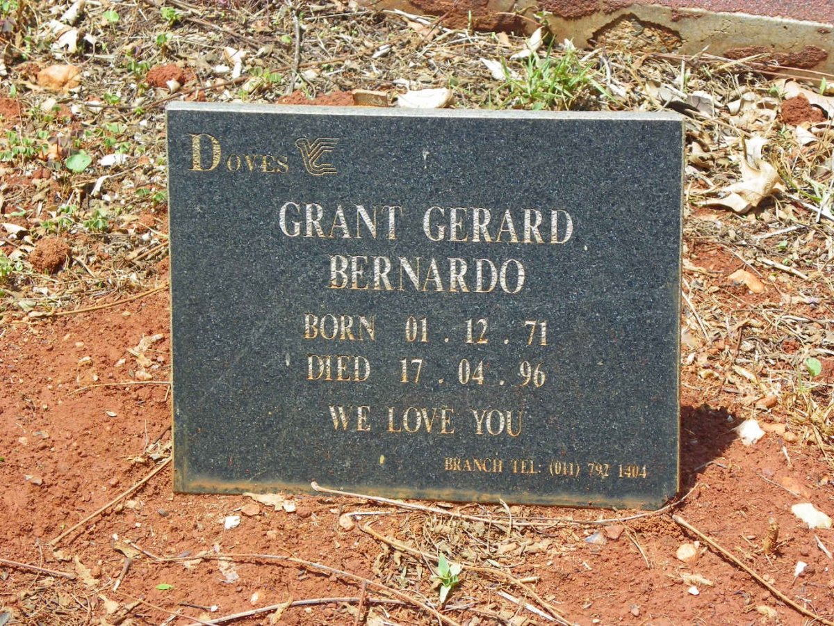 BERNARDO Grant Gerard 1971-1996